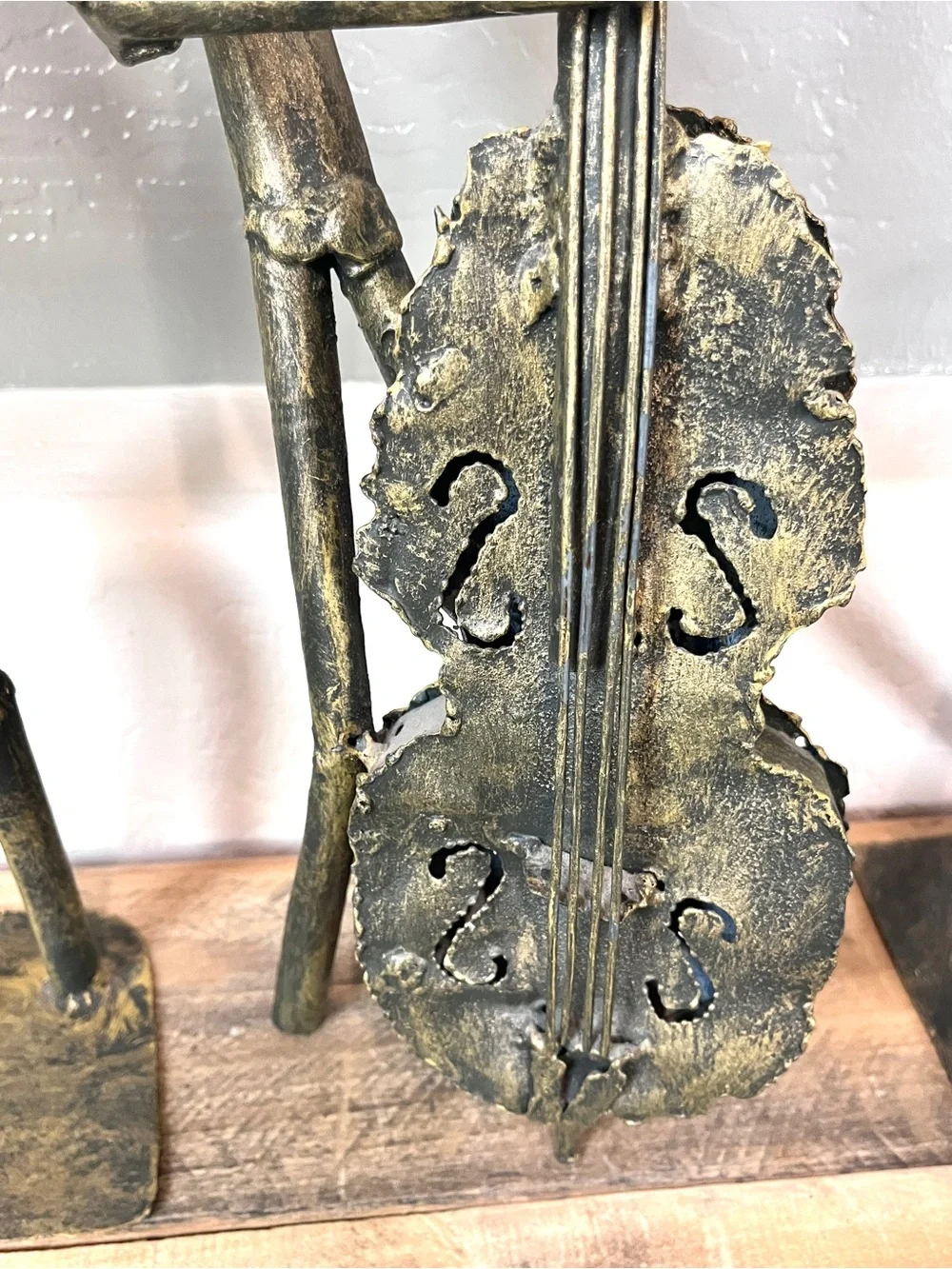 Vintage Z Gallerie Brutalist Metal Tube Jazz Band Musician Sculptures Set of 3